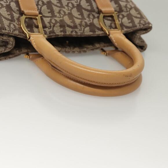 DIOR Trotter Canvas Hand Bag Brown Gold - Picture 7 of 12